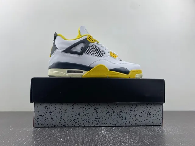 Air Jordan 4 সাদা হলুদ নেভি বাস্কেটবল জুতো 16