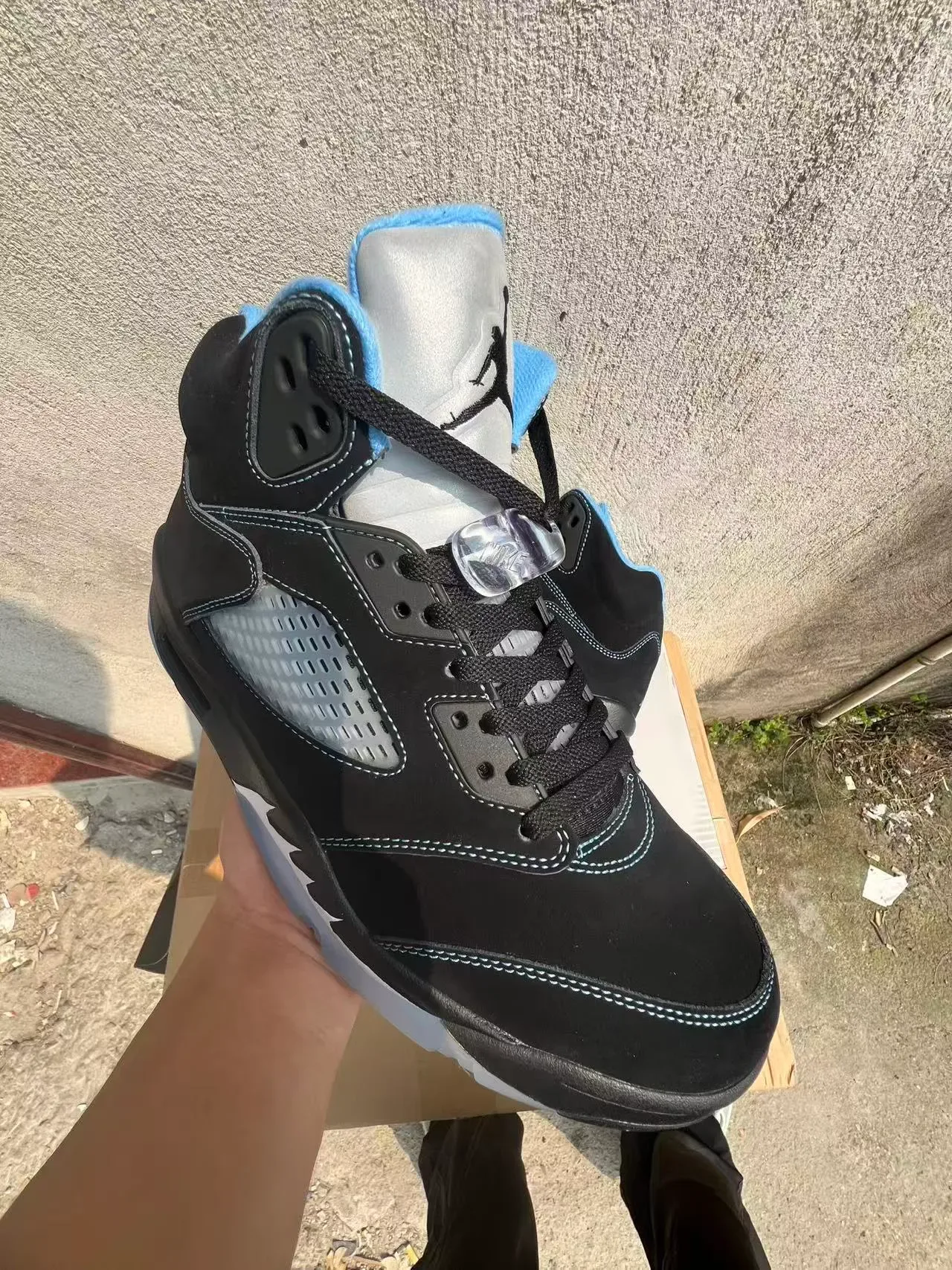 Air Jordan 5 Black Light Blue White Zapatillas de Baloncesto 2