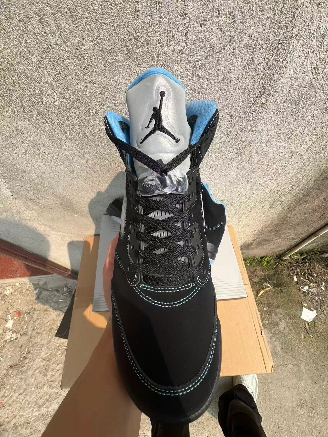 Air Jordan 5 Black Light Blue White Zapatillas de Baloncesto 3