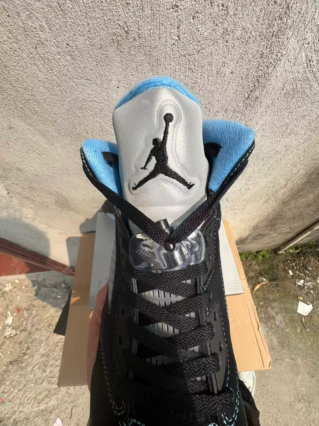 Air Jordan 5 Black Light Blue White Zapatillas de Baloncesto 4