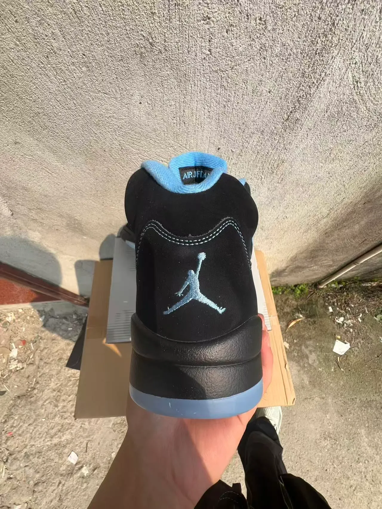 Air Jordan 5 Black Light Blue White Zapatillas de Baloncesto 8