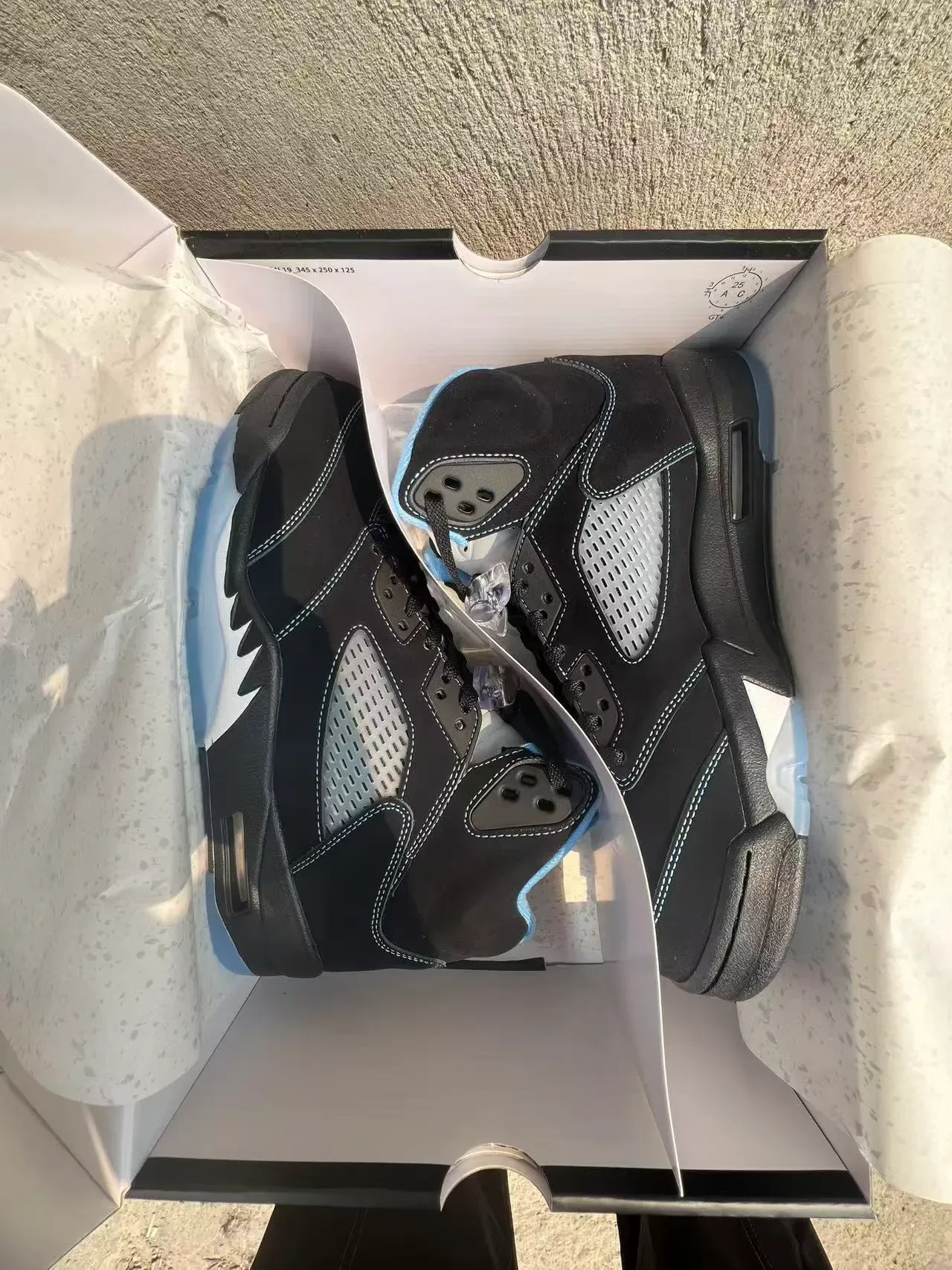 Air Jordan 5 Black Light Blue White Zapatillas de Baloncesto 9