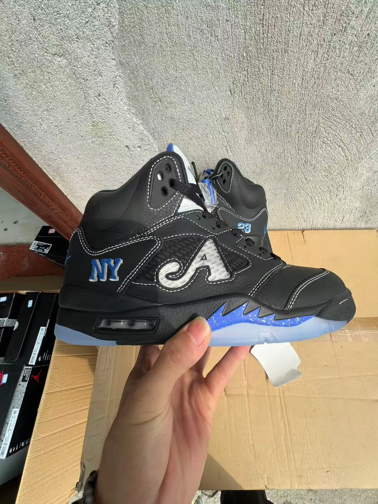 Air Jordan 5 ब्लैक रॉयल ब्लू NY 23 बास्केटबॉल जूते 7