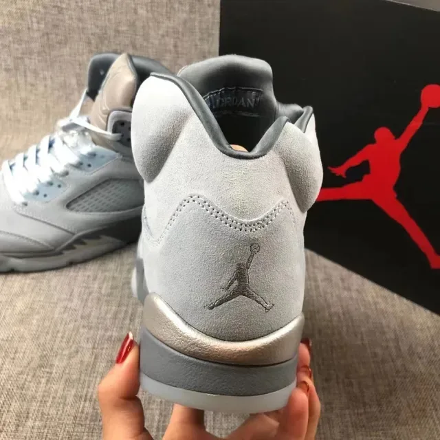 Air Jordan 5 Gris Métallique Suede Chaussures de Basketball 3