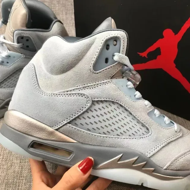 Air Jordan 5 Gris Métallique Suede Chaussures de Basketball 4