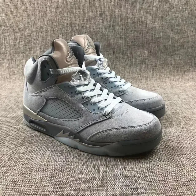 Air Jordan 5 Gris Métallique Suede Chaussures de Basketball 5