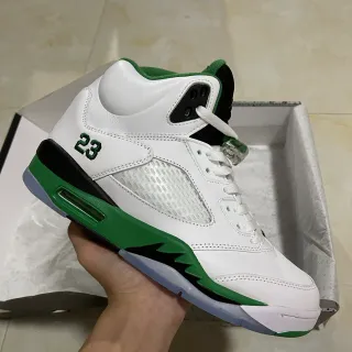 Tênis de basquete Air Jordan 5 branco verde preto