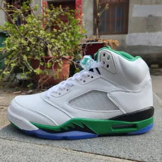 Zapatillas de baloncesto Air Jordan 5 blanco verde negro azul