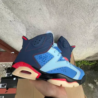 Air Jordan 6 नेवी हल्का नीला लाल चित्तीदार बास्केटबॉल जूते