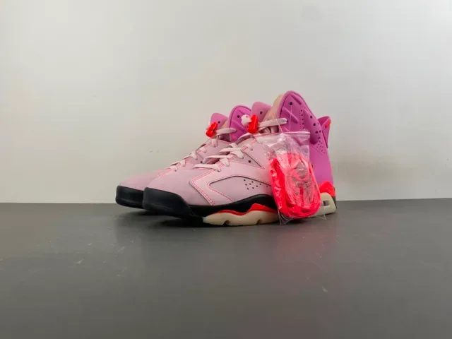 Air Jordan 6 गुलाबी और हल्की गुलाबी बास्केटबॉल जूते 9