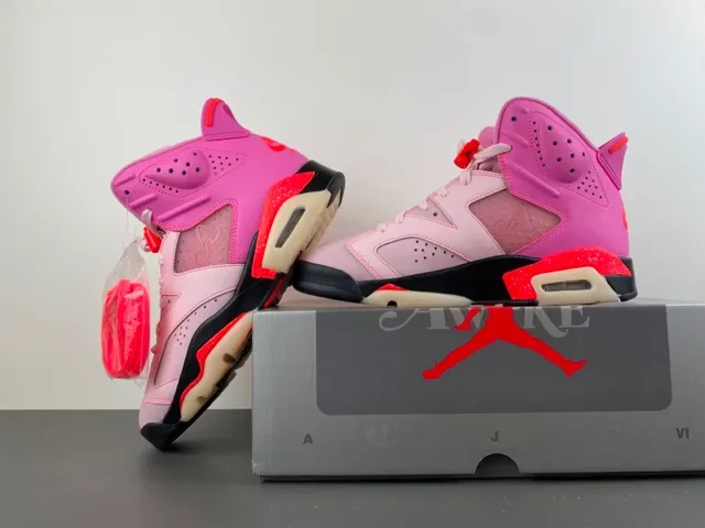 Air Jordan 6 गुलाबी और हल्की गुलाबी बास्केटबॉल जूते 13