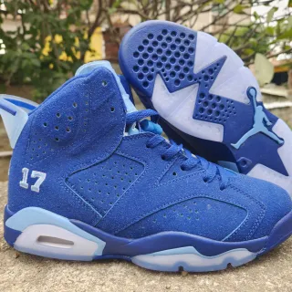 Air Jordan 6 皇家蓝色麂皮高帮篮球鞋