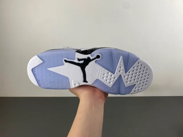 Zapatillas de baloncesto Air Jordan 6 con entresuela moteada en blanco y negro 9