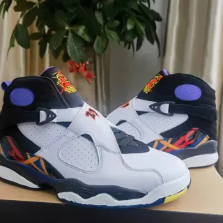 Zapatillas de baloncesto Air Jordan 8 blanco negro morado multicolor