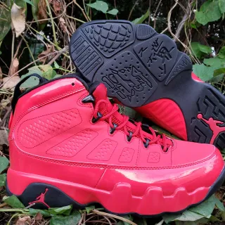 Air Jordan 9 चमकदार लाल काले बास्केटबॉल जूते