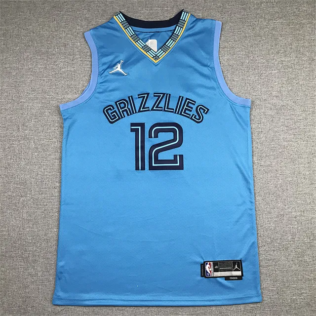 Camiseta Air Jordan Authentics Memphis Grizzlies azul claro con ribete azul marino 2