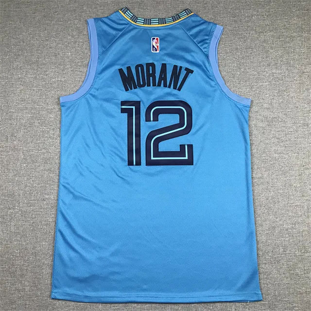 Camiseta Air Jordan Authentics Memphis Grizzlies azul claro con ribete azul marino 3
