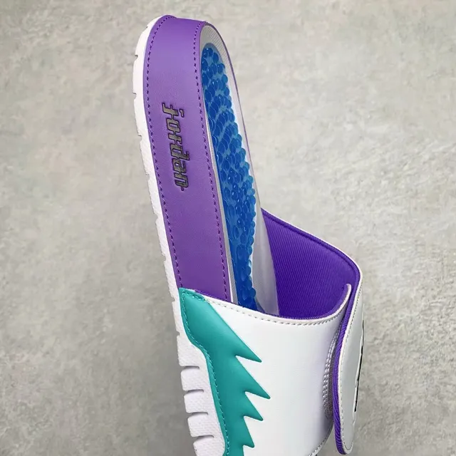 Air Jordan Slide Violet Blanc Bleu Sarcelle Semelle Texturée Sandales 2