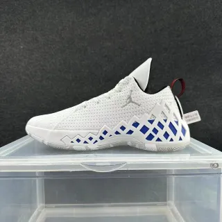 Air Jordan XXXIX সাদা নীল নিট আপার জ্যামিতিক ল্যাটিস কেজ বাস্কেটবল জুতো