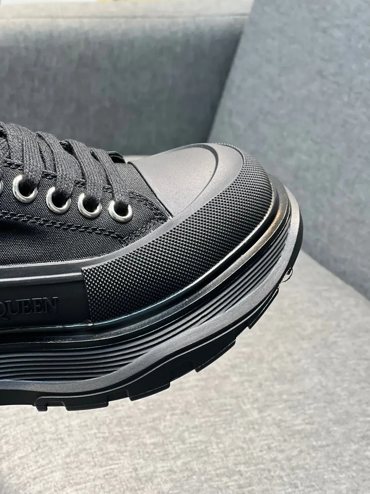Alexander McQueen Oversized Sneaker Black Canvas Lifestyle Sneakers 3