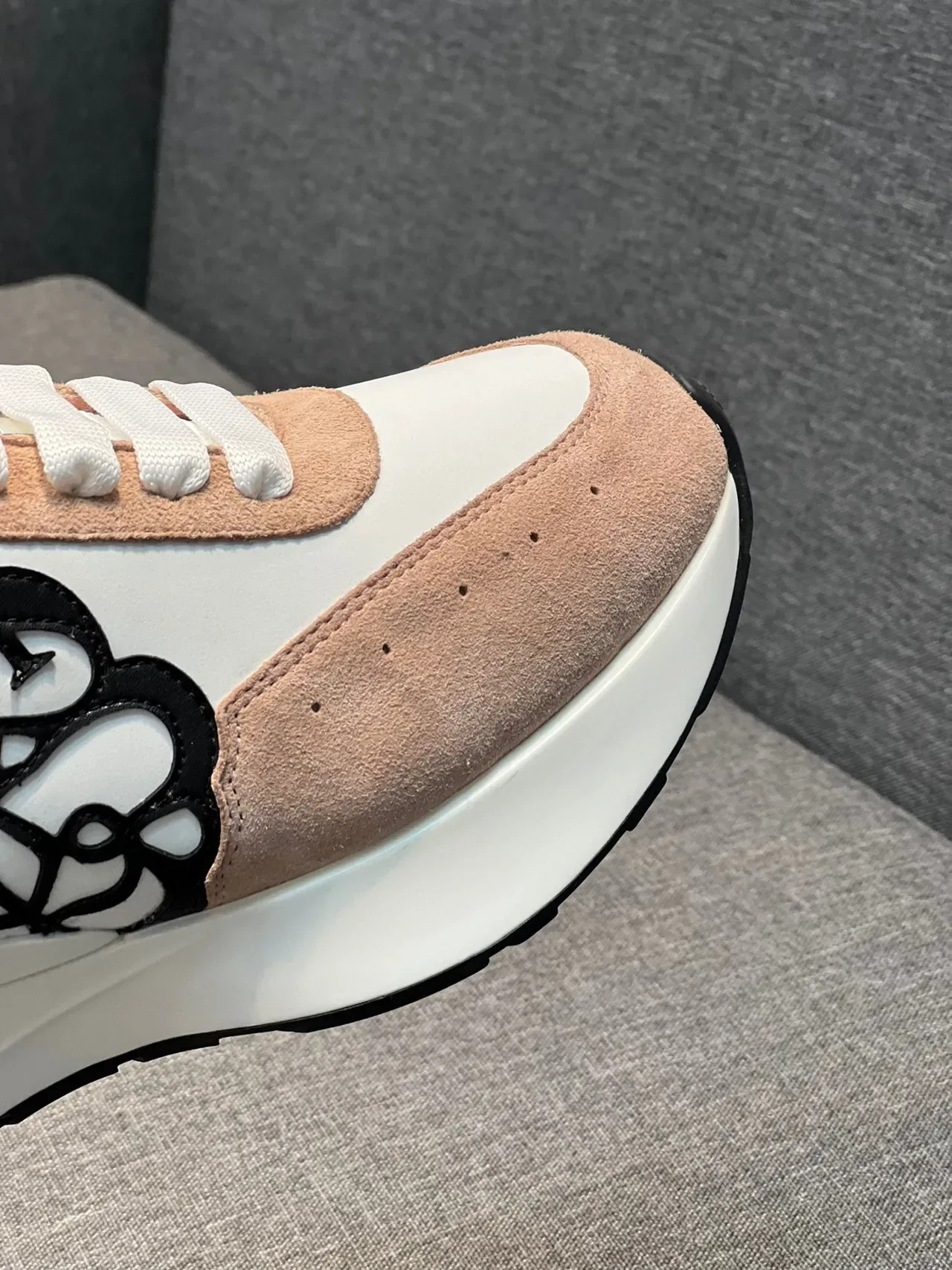 Alexander McQueen Oversized Sneaker White Beige Pink Yellow Lifestyle Sneakers 3