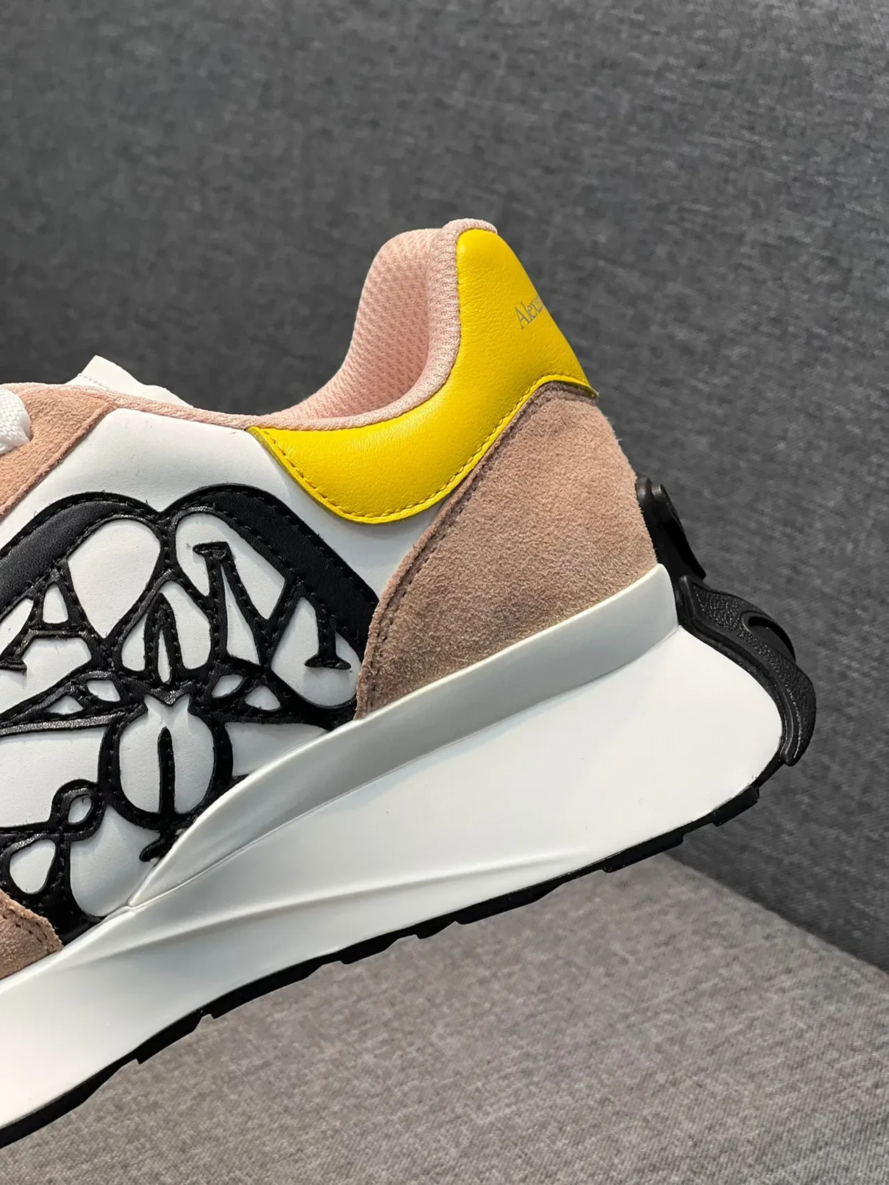 Alexander McQueen Oversized Sneaker White Beige Pink Yellow Lifestyle Sneakers 8