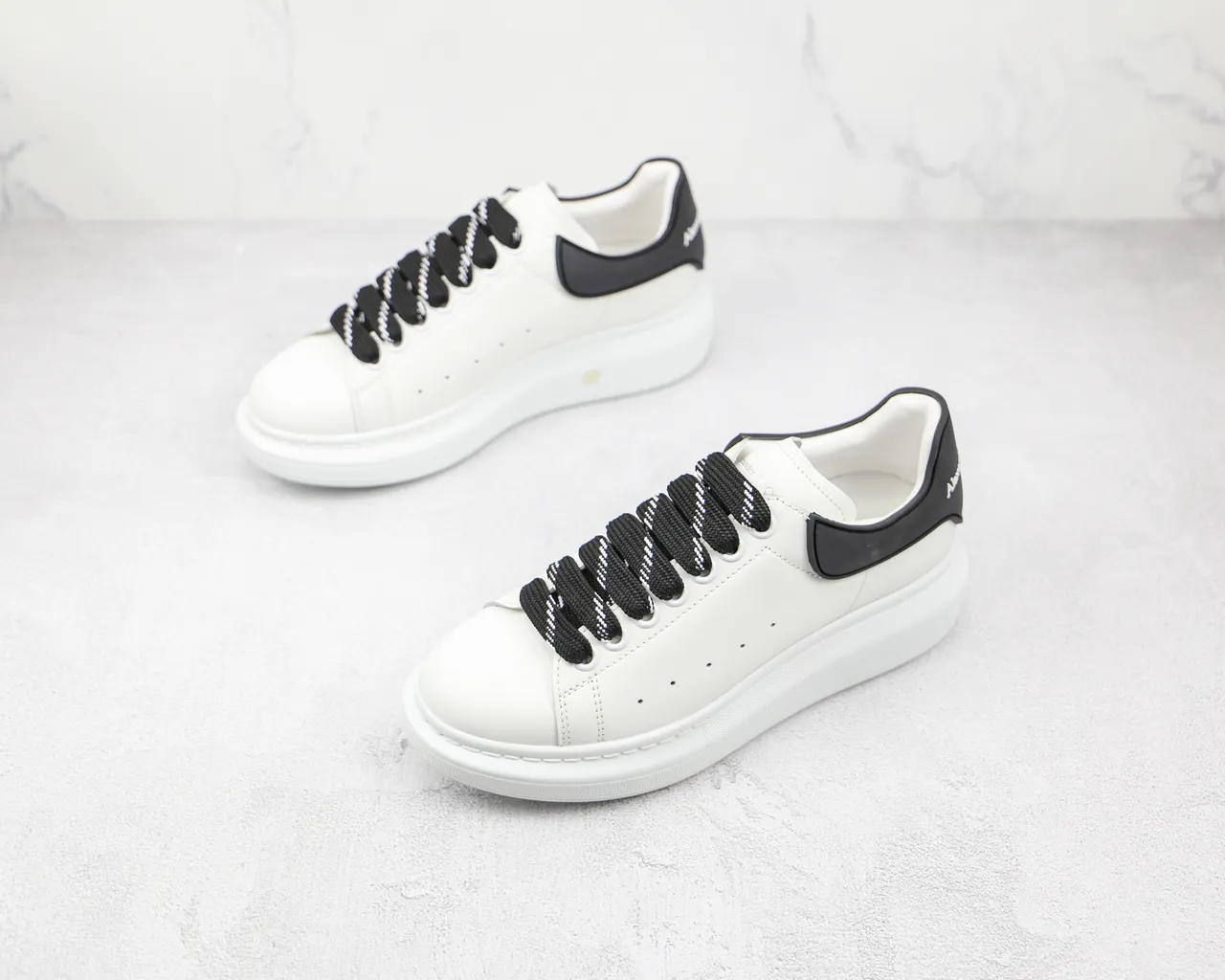 Alexander McQueen Oversized Sneaker White Black Lifestyle Sneakers 7
