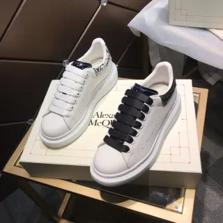 Alexander McQueen 白色黑色 Oversized 厚底皮革生活方式运动鞋