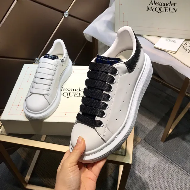 Alexander McQueen Oversized Sneaker White Black Platform Leather Lifestyle Sneakers 2