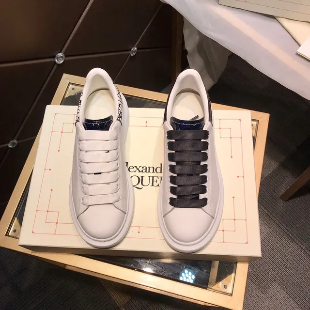 Alexander McQueen Oversized Sneaker White Black Platform Leather Lifestyle Sneakers 8