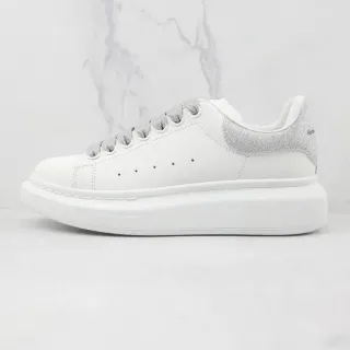 Alexander McQueen Oversized Sneaker White Silver Platform Sole Leather Upper Lifestyle Sneakers