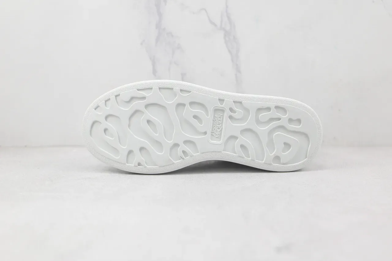 Alexander McQueen Oversized Sneaker White Silver Platform Sole Leather Upper Lifestyle Sneakers 8