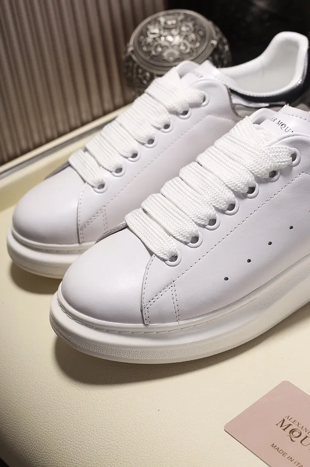 Alexander McQueen Oversized Sneaker White Silver Sole Smooth Leather Lifestyle Sneakers 5