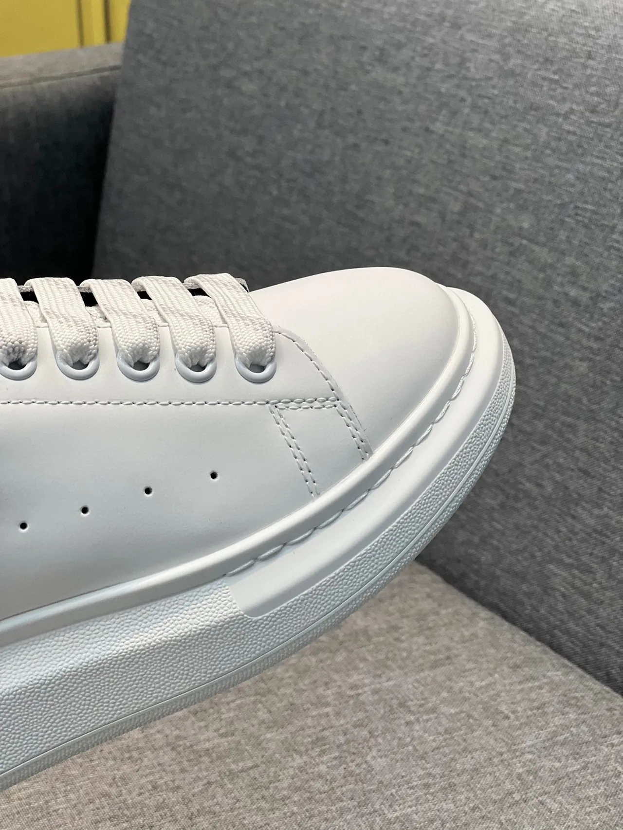 Alexander McQueen Oversized Sneaker White Yellow Navy Lifestyle Sneakers 4