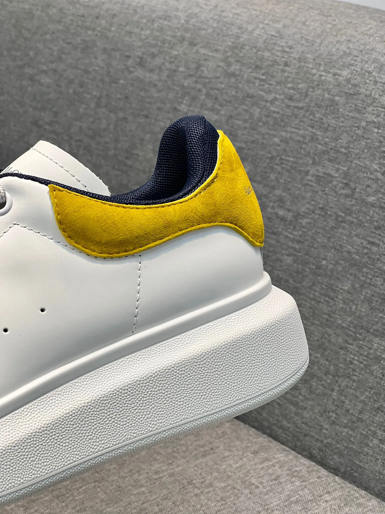 Alexander McQueen Oversized Sneaker White Yellow Navy Lifestyle Sneakers 8