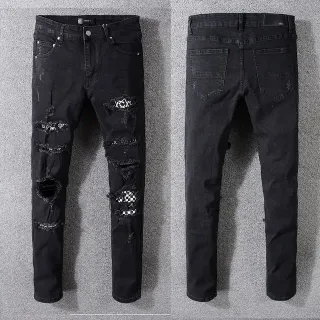 Amiri Distressed Slim-Fit Black Denim Jeans