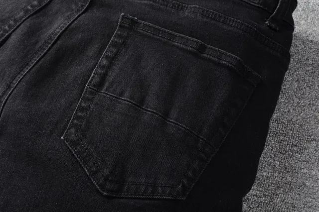 Amiri Calça Jeans Preta Slim-Fit Bordada Gráfica 5