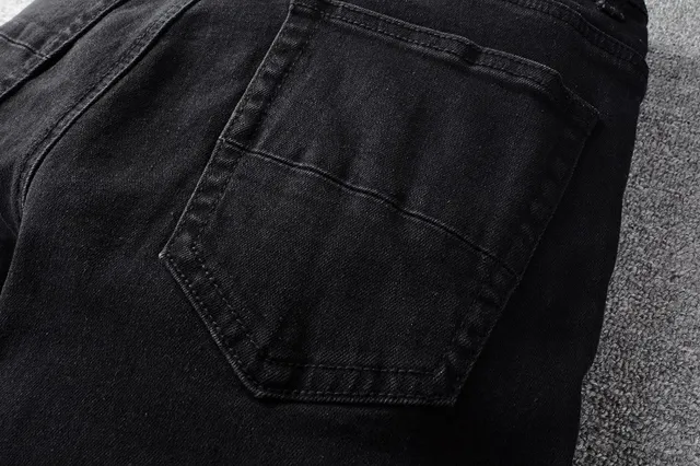 Amiri Calça Jeans Preta Slim-Fit Bordada Gráfica 6