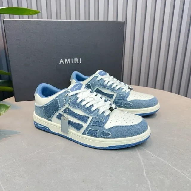 Amiri MA Court Tênis Lifestyle Low-Top com Painéis de Denim 3