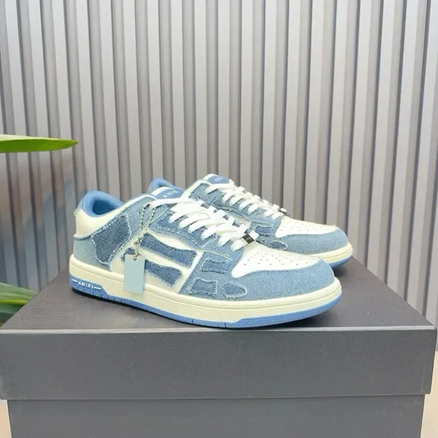 Amiri MA Court Tênis Lifestyle Low-Top com Painéis de Denim 4