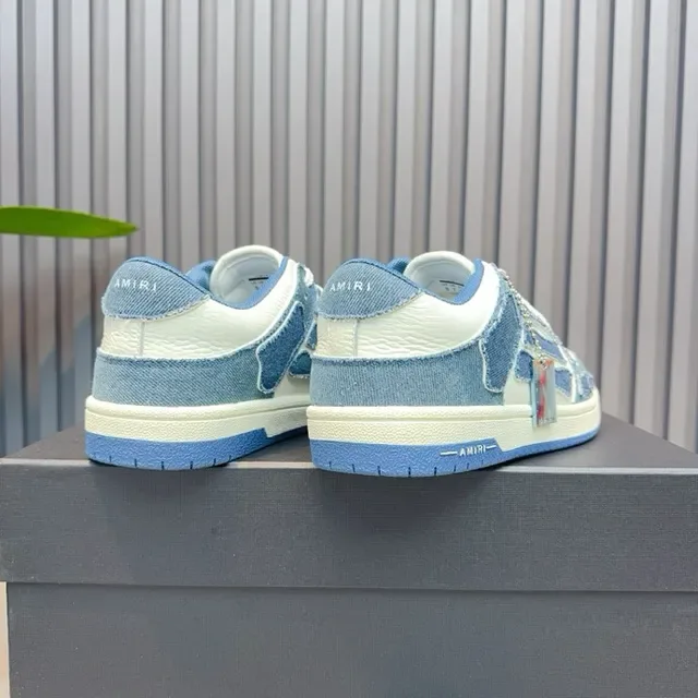 Amiri MA Court Tênis Lifestyle Low-Top com Painéis de Denim 5