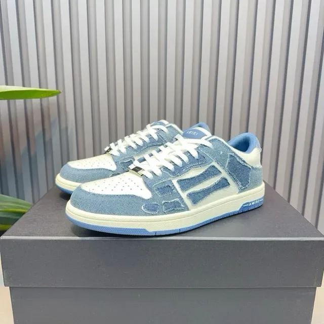 Amiri MA Court Tênis Lifestyle Low-Top com Painéis de Denim 6