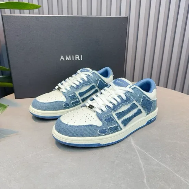 Amiri MA Court Tênis Lifestyle Low-Top com Painéis de Denim 7