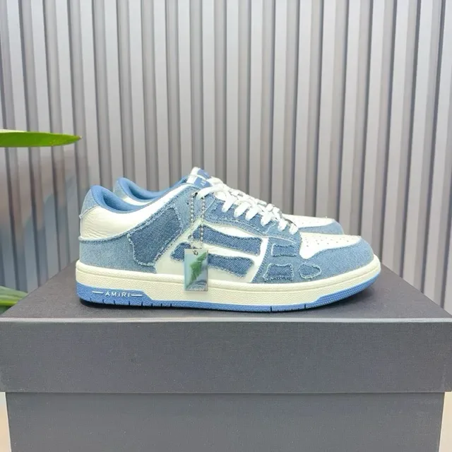 Amiri MA Court Tênis Lifestyle Low-Top com Painéis de Denim 8