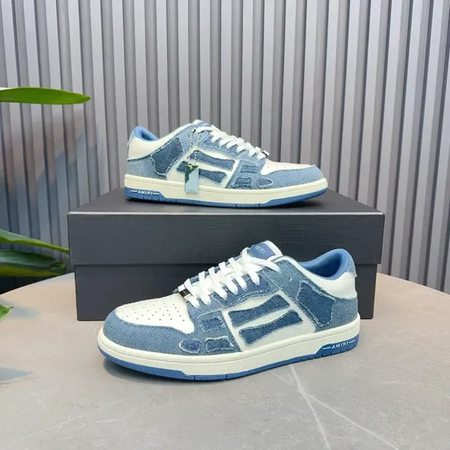 Amiri MA Court Tênis Lifestyle Low-Top com Painéis de Denim 9