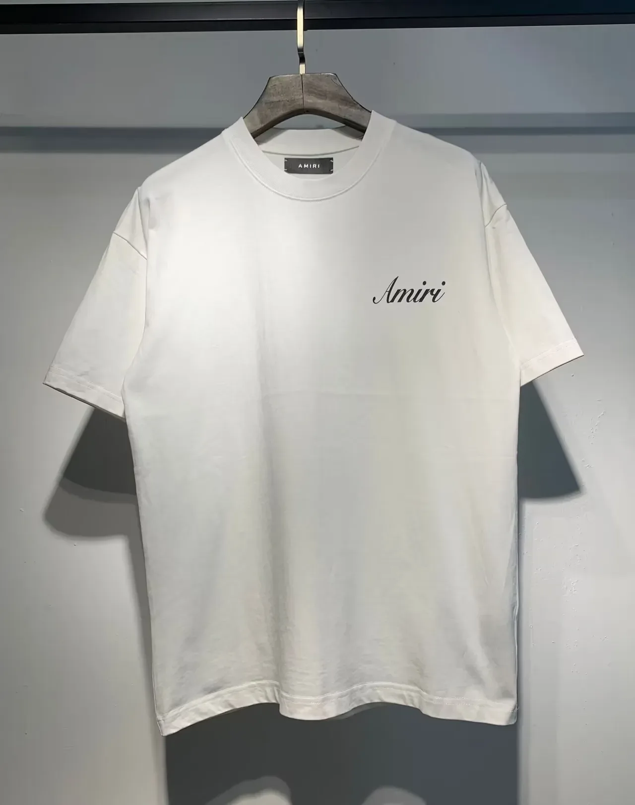 Amiri Script Logo Black and White Oversized T-Shirt 5