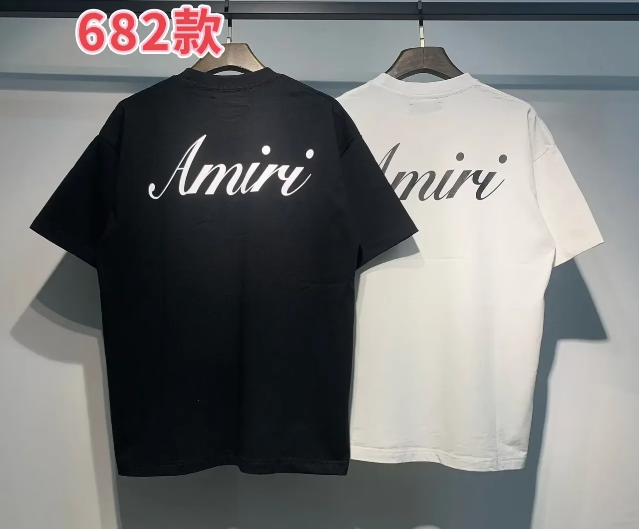 Amiri Script Logo Black and White Oversized T-Shirt 7