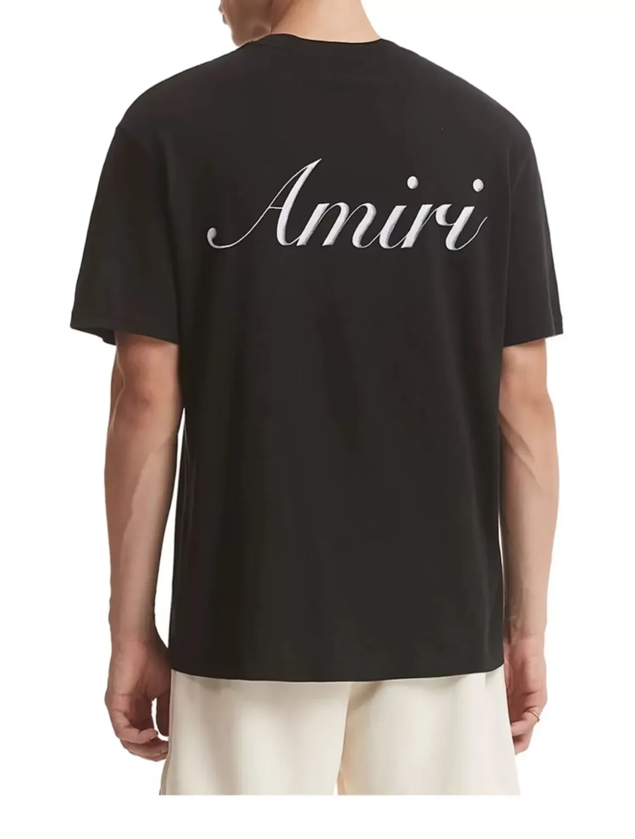 Amiri Script Logo Black and White Oversized T-Shirt 15