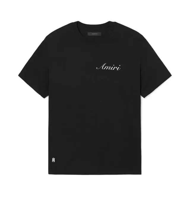 Amiri Script Logo Black and White Oversized T-Shirt 17