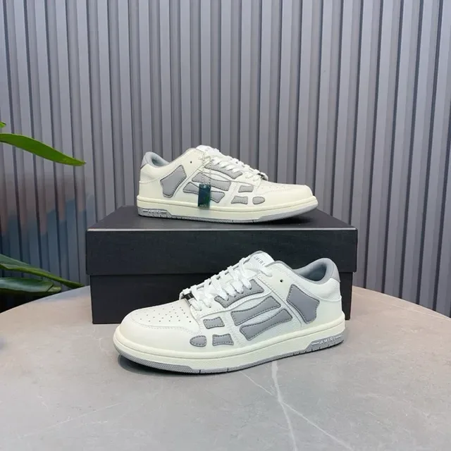 Amiri Skel Top Low Off-White and Gray Lifestyle Sneakers 6